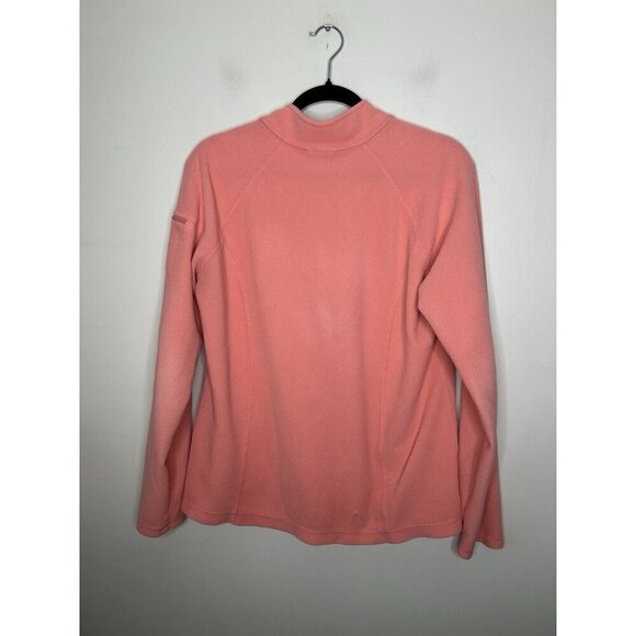 LL Bean Jacket Pink Fleece 1/4 Zip Pullover Lightweight Womens Size Large - Picture 5 of 9